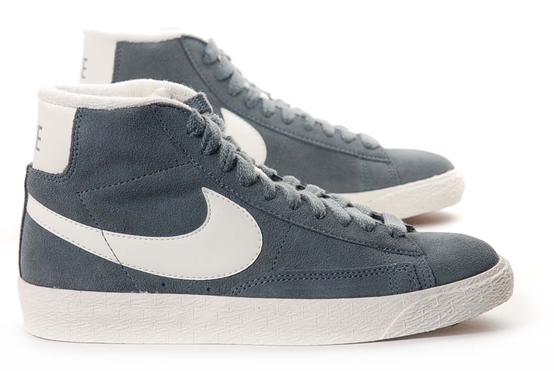 NIKE blazer mid suede gris bleu/blanc