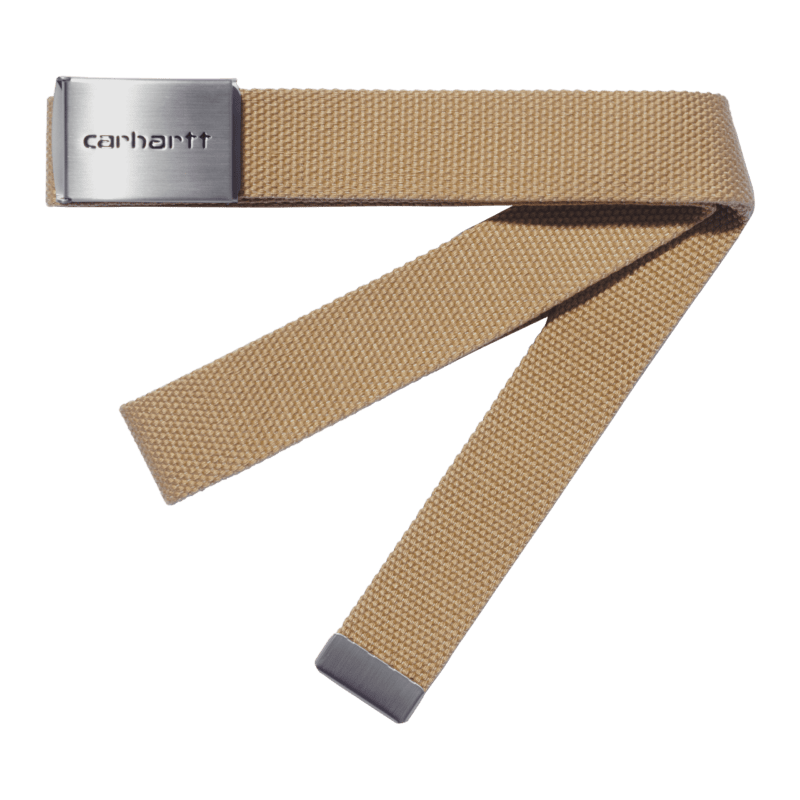CARHARTT WIP - CARHARTT - Clip Belt Chrome, Dusht h brown