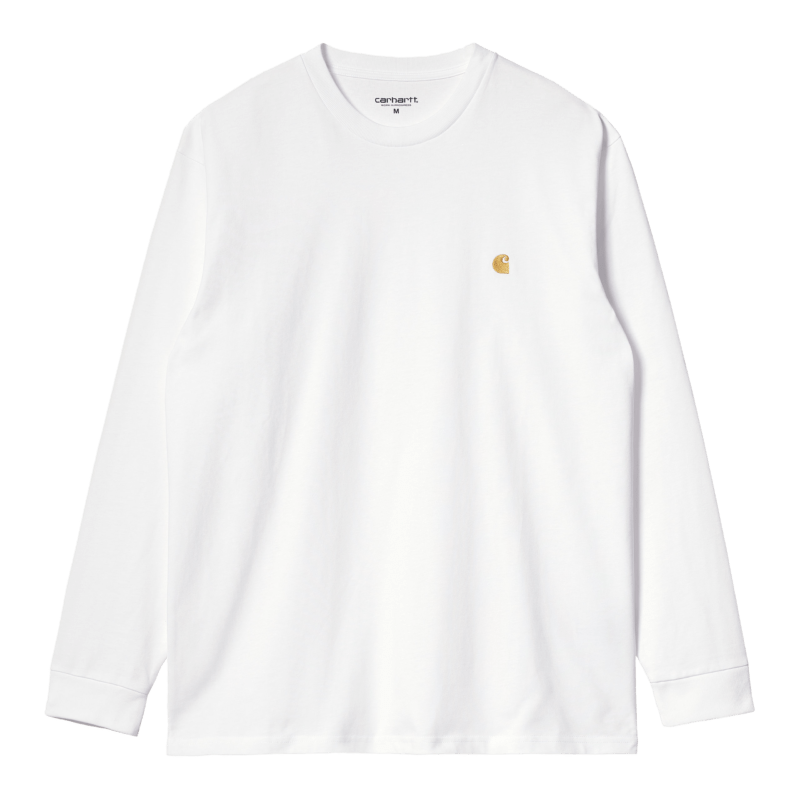 CARHARTT - L/S Chase T-shirt White/ Gold