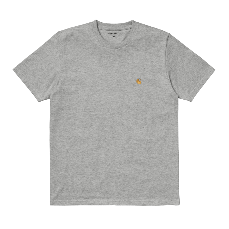 CARHARTT WIP - CARHARTT - S/S Chase T-shirt, Grey heather / Gold