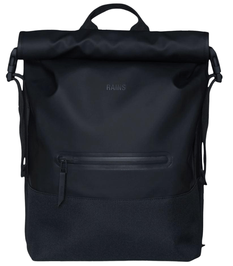 RAINS - Buckle Rolltop Rucksack, Black
