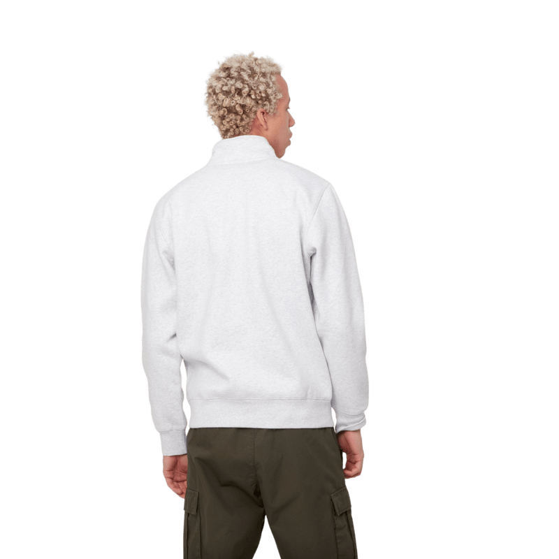 CARHARTT - Chase Neck Zip Sweat, Ash heather/ Gold - Image 3