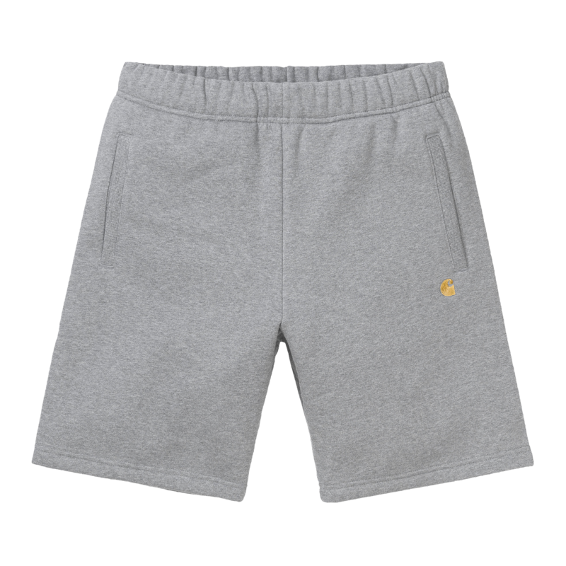 CARHARTT - Chase Sweat Short, Grey heather/ Gold