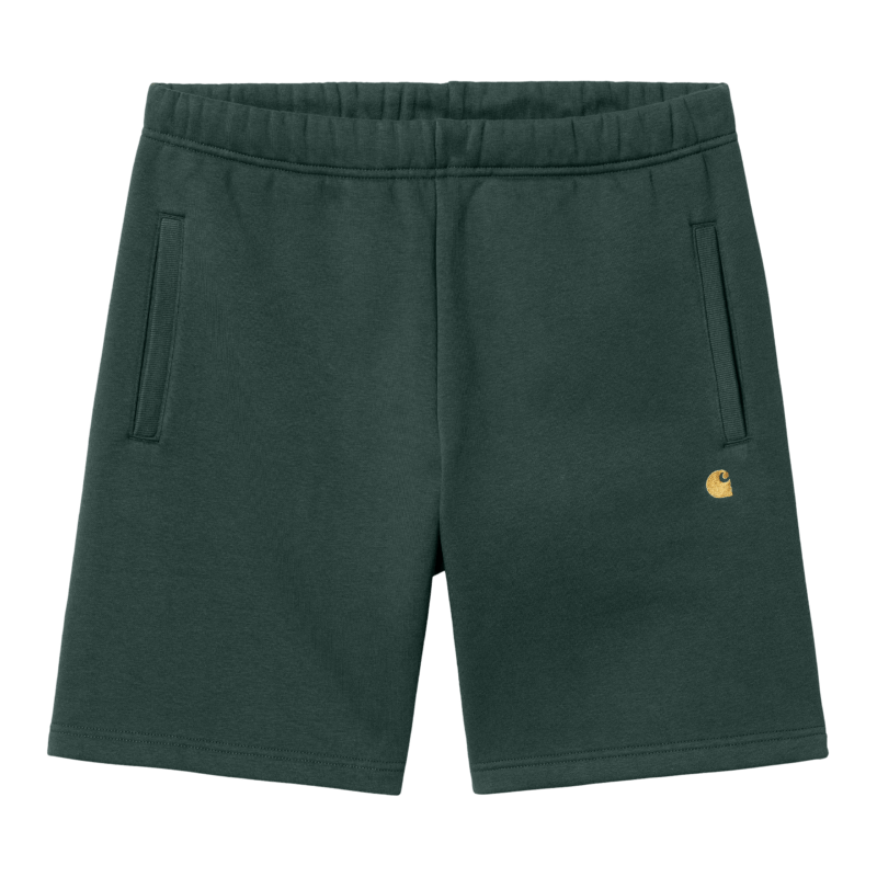 CARHARTT - Chase Sweat Short, Juniper / Gold