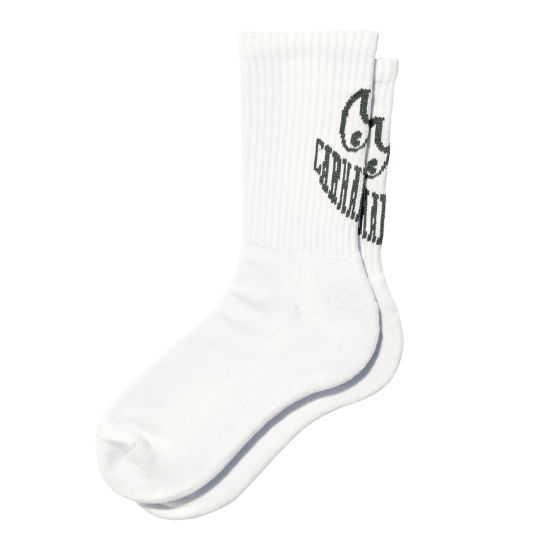 CARHARTT - Grin socks, White/ Hemlock green