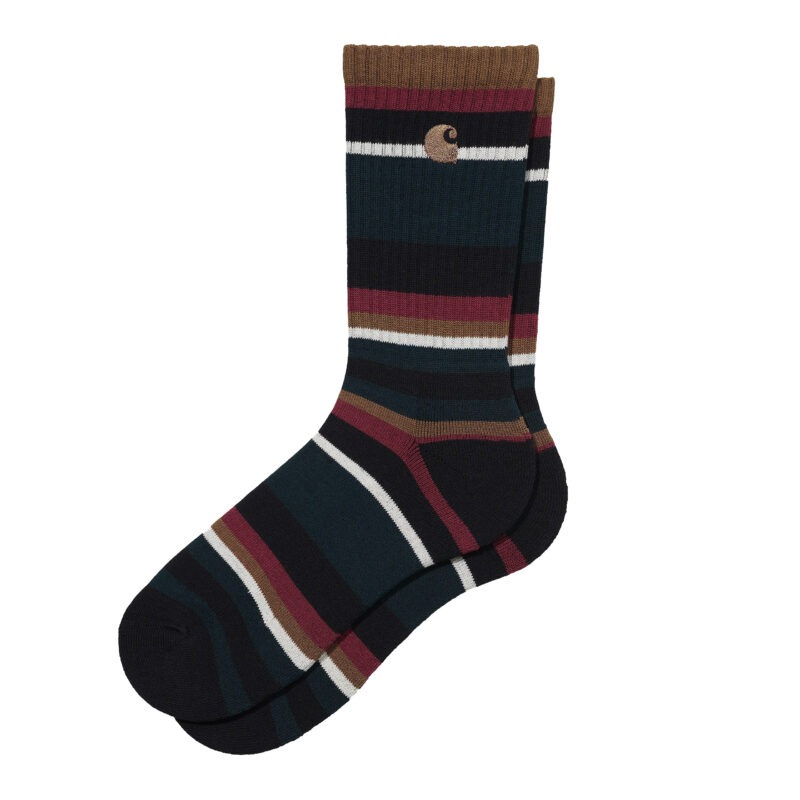 CARHARTT - Huntley Socks, Huntley Stripe / Deep Teal