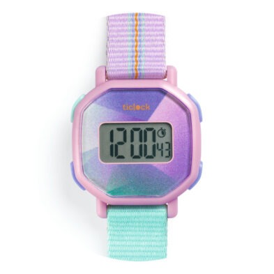 DJECO – Montre Digitale –  Purple Prisma  – Ticlock