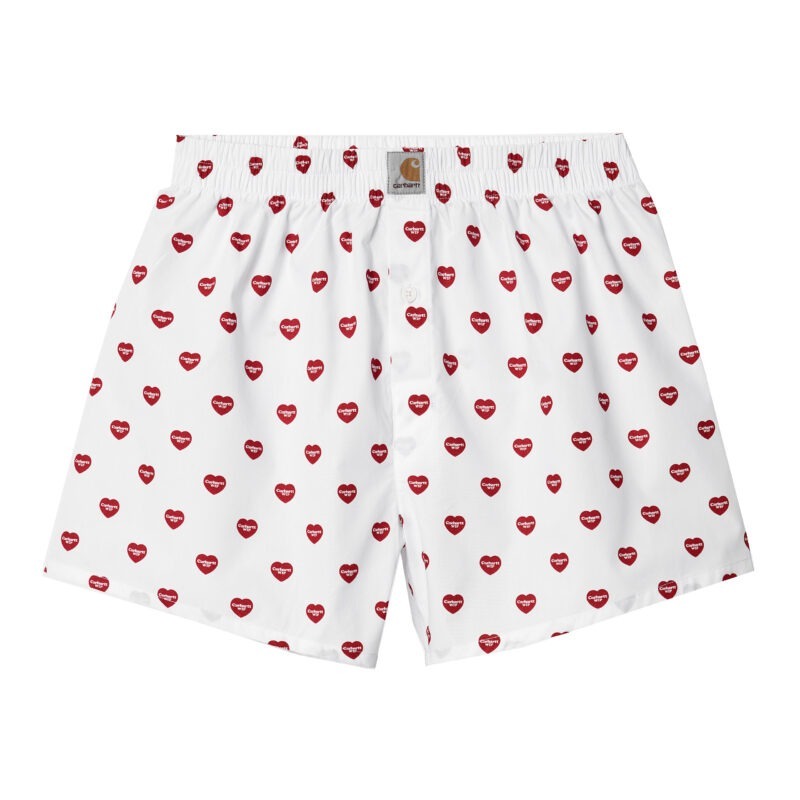 CARHARTT WIP - CARHARTT - Cotton Boxer, Heart Print White