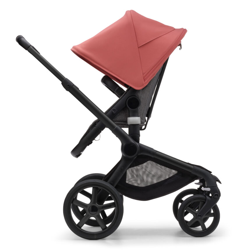 BUGABOO Fox 5 Poussette Naissance et 2è Age - Capote Rouge Aube , Habillages Gris Chiné , Châssis Noir - Image 3