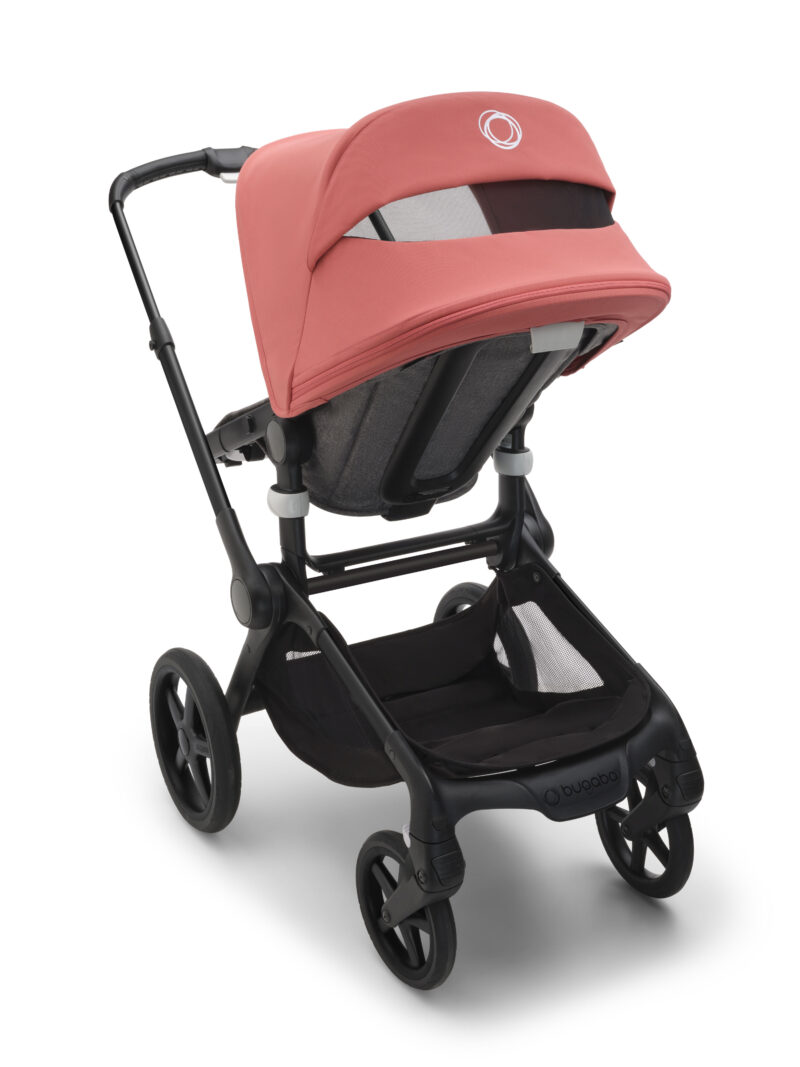 BUGABOO Fox 5 Poussette Naissance et 2è Age - Capote Rouge Aube , Habillages Gris Chiné , Châssis Noir - Image 4