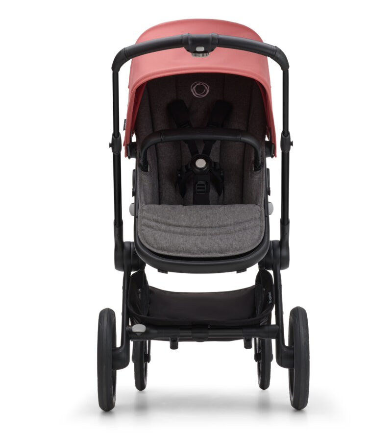 BUGABOO Fox 5 Poussette Naissance et 2è Age - Capote Rouge Aube , Habillages Gris Chiné , Châssis Noir - Image 5