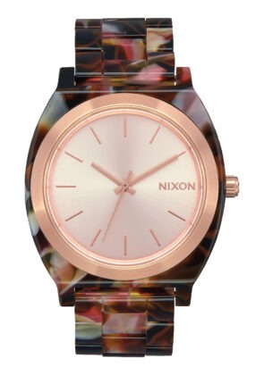 NIXON – Time Teller acetate, rose gold / pink tortoise