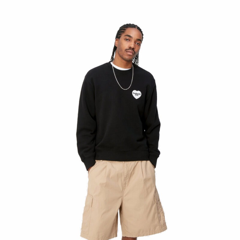 CARHARTT WIP - HEART BANDANA SWEAT BLACK STONE WASHED, Noir - Image 2