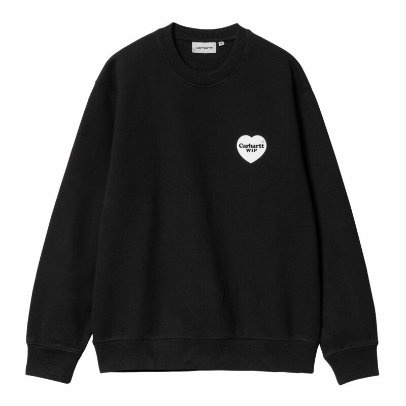 CARHARTT WIP - HEART BANDANA SWEAT BLACK STONE WASHED, Noir