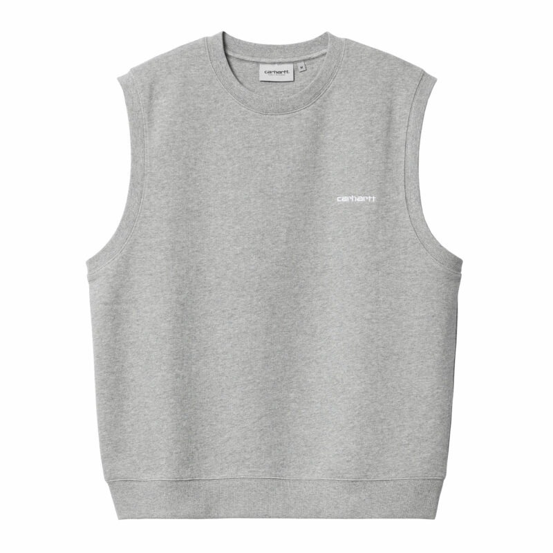 CARHARTT WIP - SCRIPT VEST SWEAT GREY HEATHER, Gris