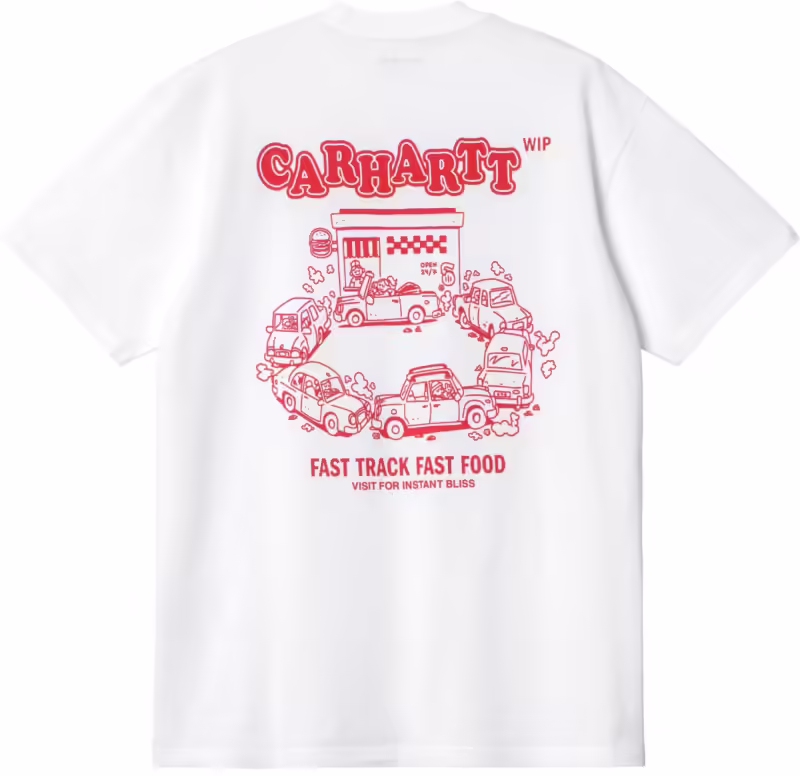 CARHARTT WIP - S/S FAST FOOD T-SHIRT WHITE RED