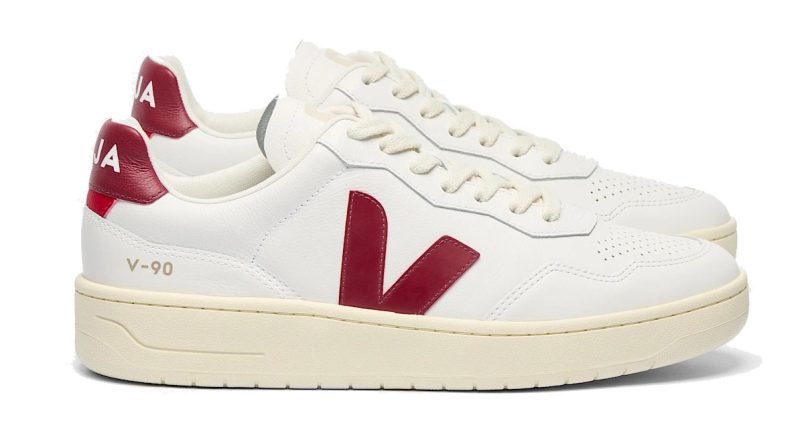 VEJA - V-90 LEATHER WHITE MARSALA