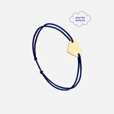 LE VENT A LA FRANCAISE – Coeur Enfant – Bleu Nuit – Plaqué Or LE VENT A LA FRANCAISE – Coeur Enfant – Bleu Nuit – Plaqué Or