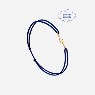 LE VENT A LA FRANCAISE – Éclair Enfant – Bleu Nuit – Plaqué Or LE VENT A LA FRANCAISE – Éclair Enfant – Bleu Nuit – Plaqué Or