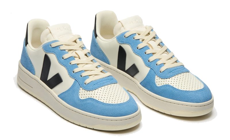 VEJA - V-10 Leather PURE BLACK AQUA - Image 2
