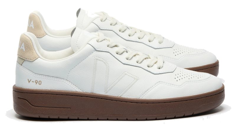 VEJA - V-90 O.T LEATHER WHITE PIERRE ALMOND