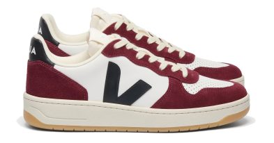 VEJA – V-10 LEATHER WHITE BLACK AMARANTE