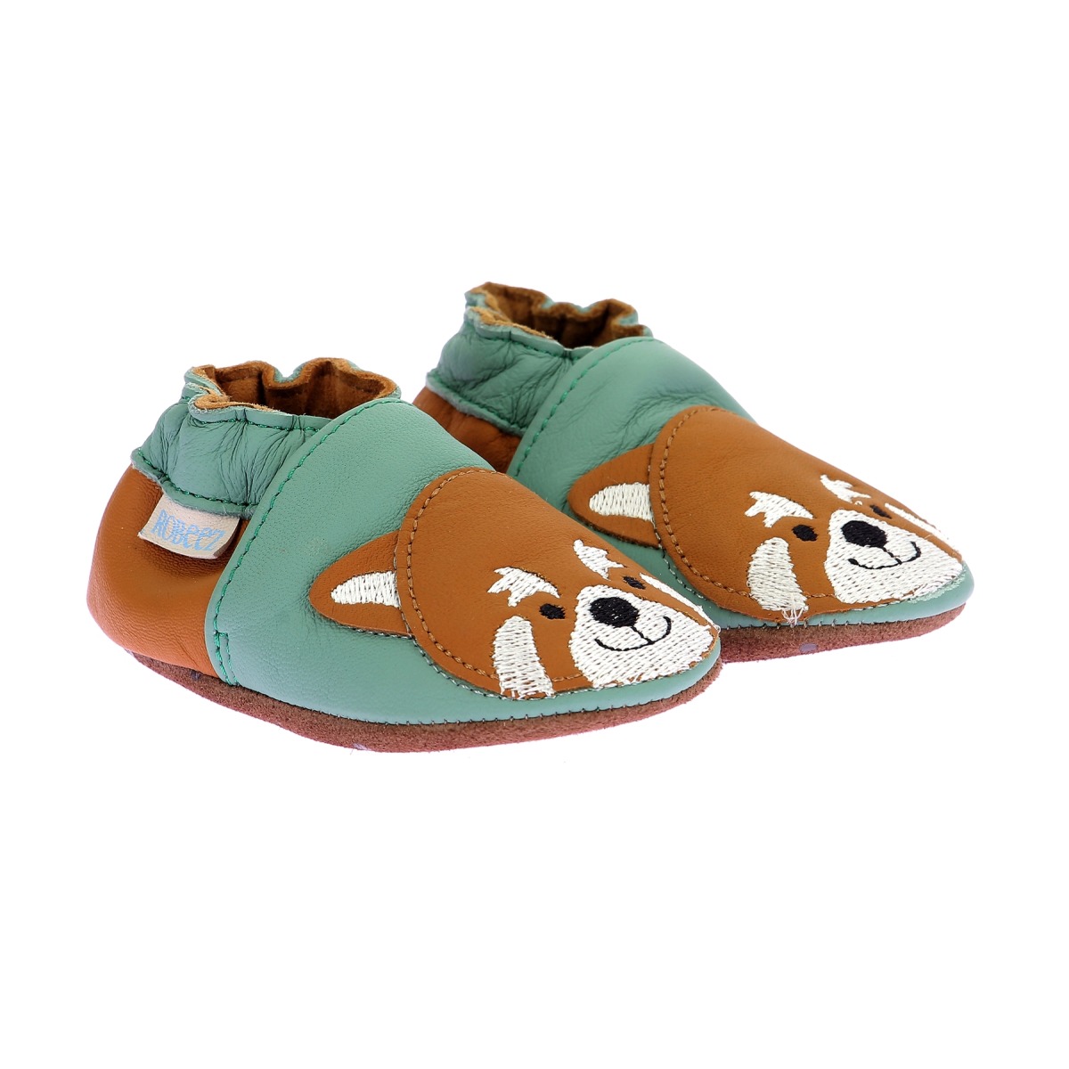 Chaussons Robeez - Gingerbear - Vert Camel - 0/6Mois - Liste de Naissance - EMILIE et FLORENTIN