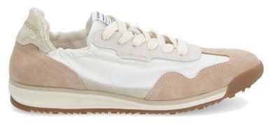 SCHMOOVE – CAMDEN SNEAKER W NYL/SDE/CRYSTAL • BLANC CASSÉ/BEIGE/OR