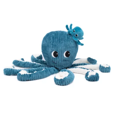 LES DÉGLINGOS PTIPOTOS – Peluche Filou La Pieuvre Maman et son Bébé – Bleu – Les Ptipotos