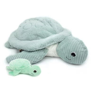 LES DÉGLINGOS PTIPOTOS – Peluche Tortue Géante Sauvenou Maman et son Bébé – Menthe – Les Ptipotos