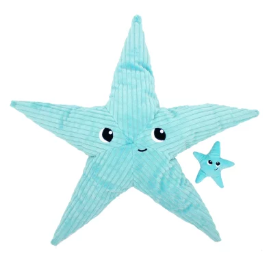 LES DÉGLINGOS PTIPOTOS – Pemuche Etoile de Mer Wahou Maman et son Bébé – Bleu Aqua – Les Ptipotos