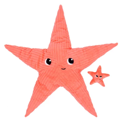 LES DÉGLINGOS PTIPOTOS – Peluche Etoile de Mer Wahou Maman et son Bébé – Corail – Les Ptipotos