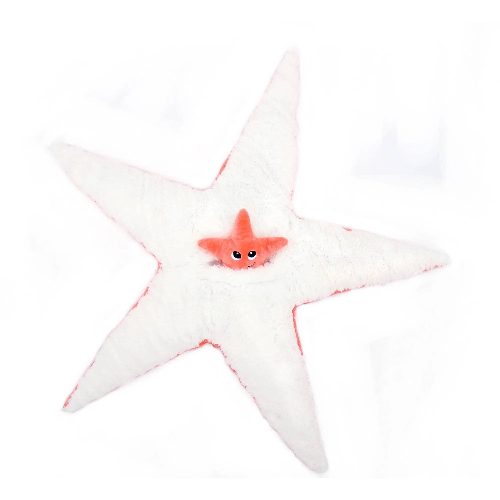 LES DÉGLINGOS PTIPOTOS - Peluche Etoile de Mer Wahou Maman et son Bébé - Corail - Les Ptipotos – Image 2