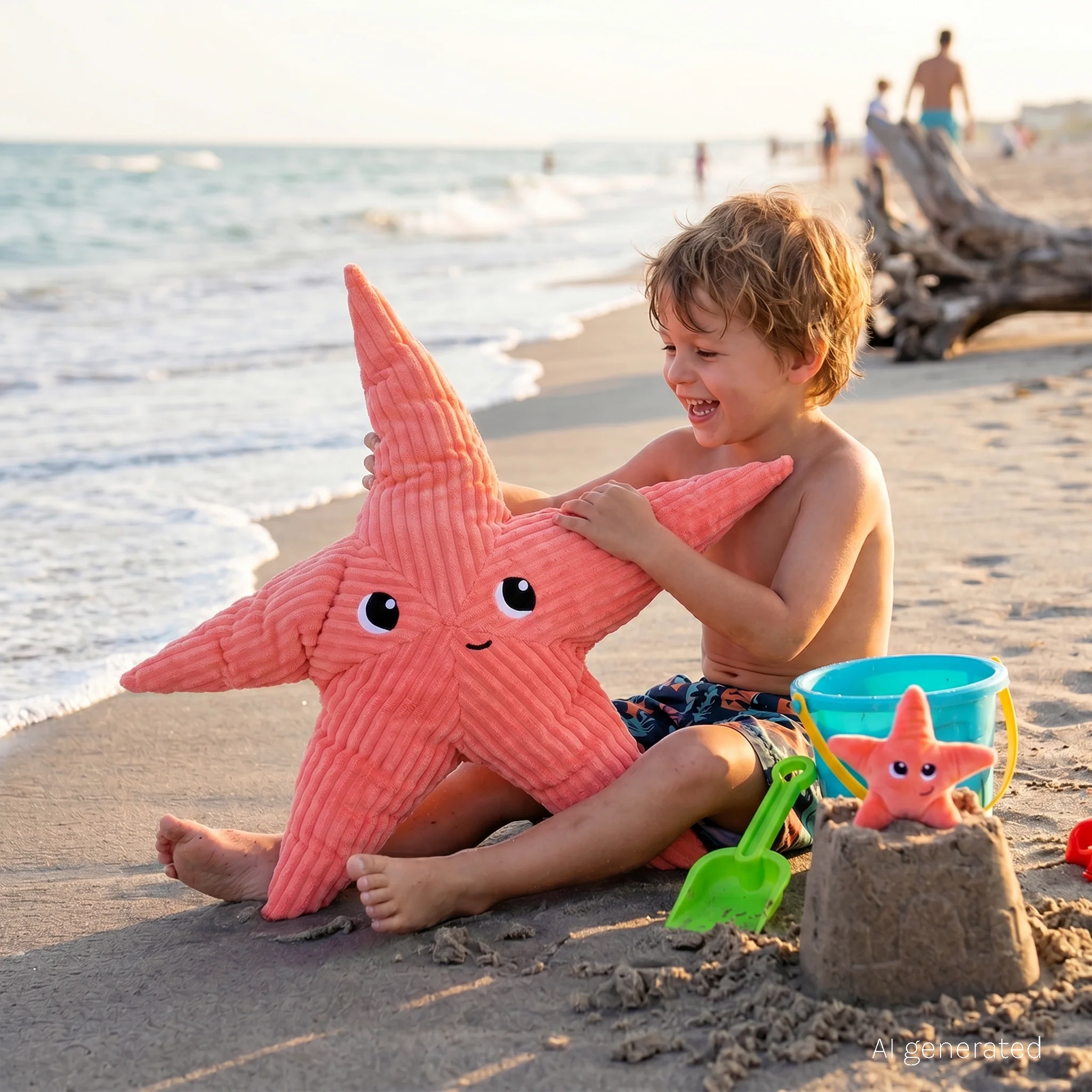 LES DÉGLINGOS PTIPOTOS - Peluche Etoile de Mer Wahou Maman et son Bébé - Corail - Les Ptipotos – Image 5