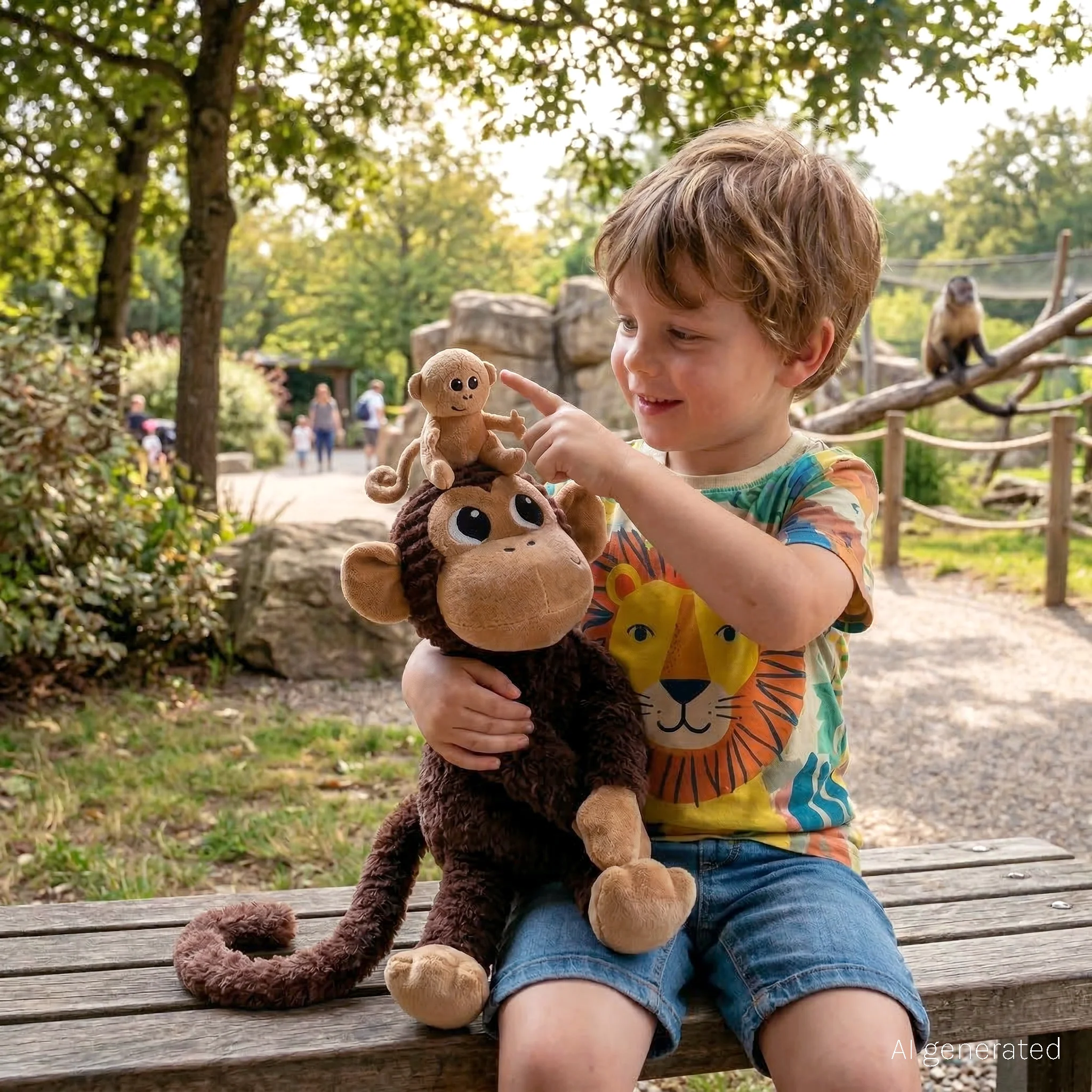 LES DÉGLINGOS PTIPOTOS - Peluche Zazou Le Singe - Maman et son Bébé - Couleur Marron Chocolat - Les Ptipotos – Image 6