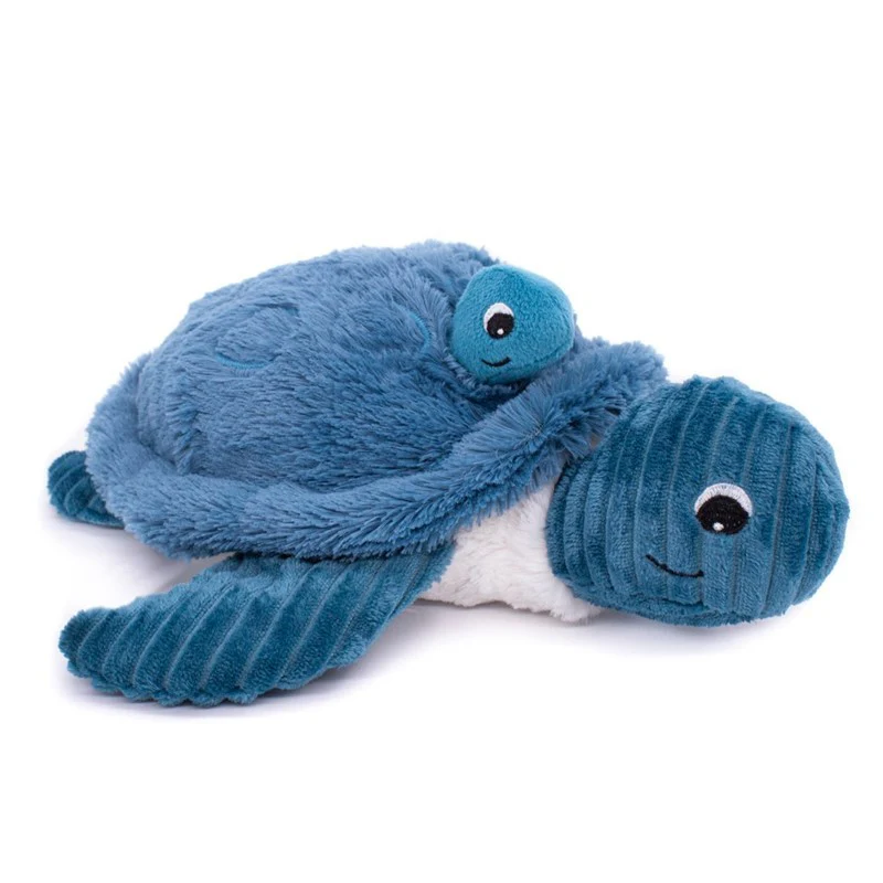 LES DÉGLINGOS PTIPOTOS - Peluche Tortue Sauvenou Maman et son Bébé - Bleu - Les Ptipotos