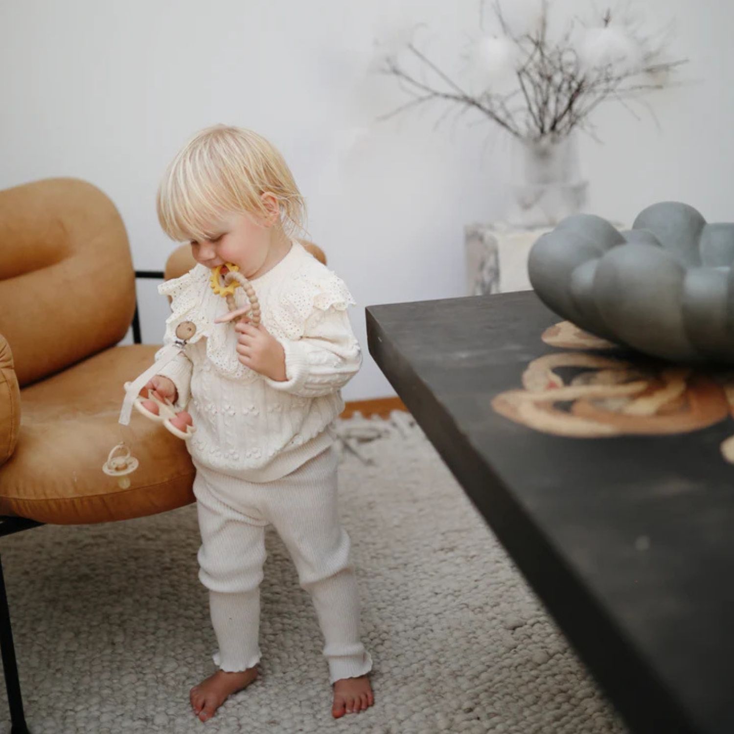Jouet de Dentition - Ring Naturel - Mushie - Liste de Naissance Jeanne et Ali – Image 2
