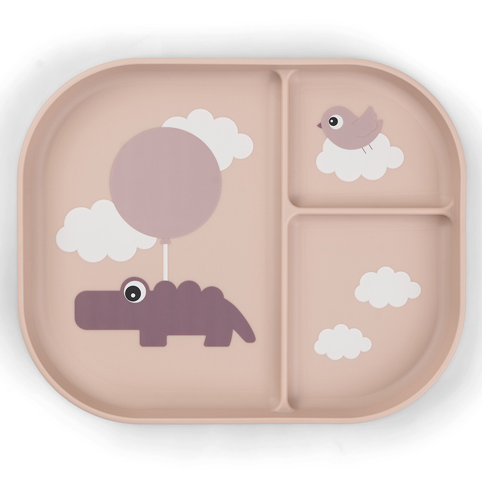 Assiette Compartimentée Foodie Happy Clouds Rose - Done By Deer - Liste de Naissance - Jeanne et Ali