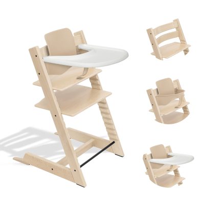 Chaise Haute Tripp Trapp avec Plateau et Baby Set – Naturel – Liste de Naissance Jeanne et Ali