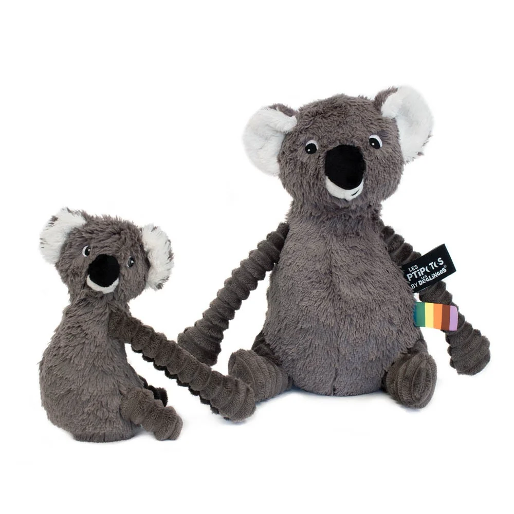 LES DÉGLINGOS PTIPOTOS - Peluche Trankilou Le Koala et Son Bébé - Gris – Image 4