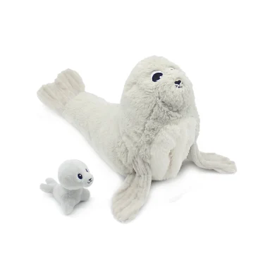 LES DÉGLINGOS PTIPOTOS – Peluche Otarie Ploufou et Son Bébé – Gris Clair LES DÉGLINGOS PTIPOTOS – Peluche Otarie Ploufou et Son Bébé – Gris Clair
