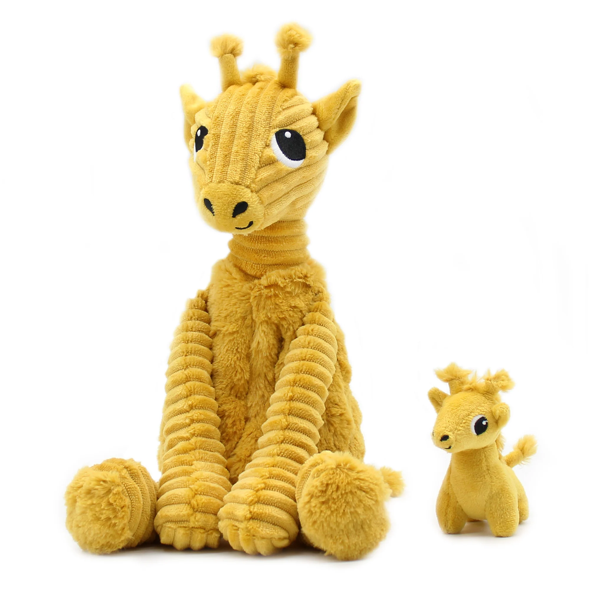 LES DÉGLINGOS PTIPOTOS - Peluche Loncou La Girafe et Son Bébé - Moutarde